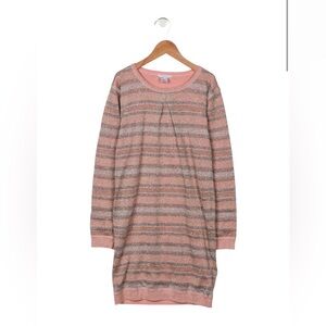 Little Marc Jacobs Girls Sweater Dress Size 12 Pink Sparkle Striped Luxury